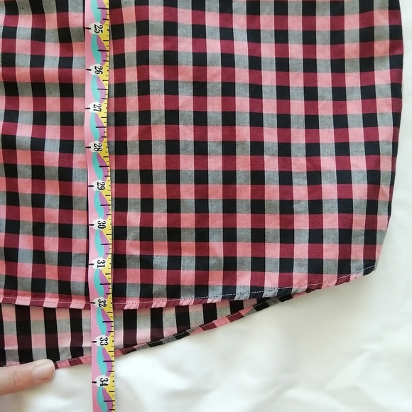 Eton Contemporary Fit Black And Raspberry Red Plaid Button Down Shirt 18 - Picture 14 of 15